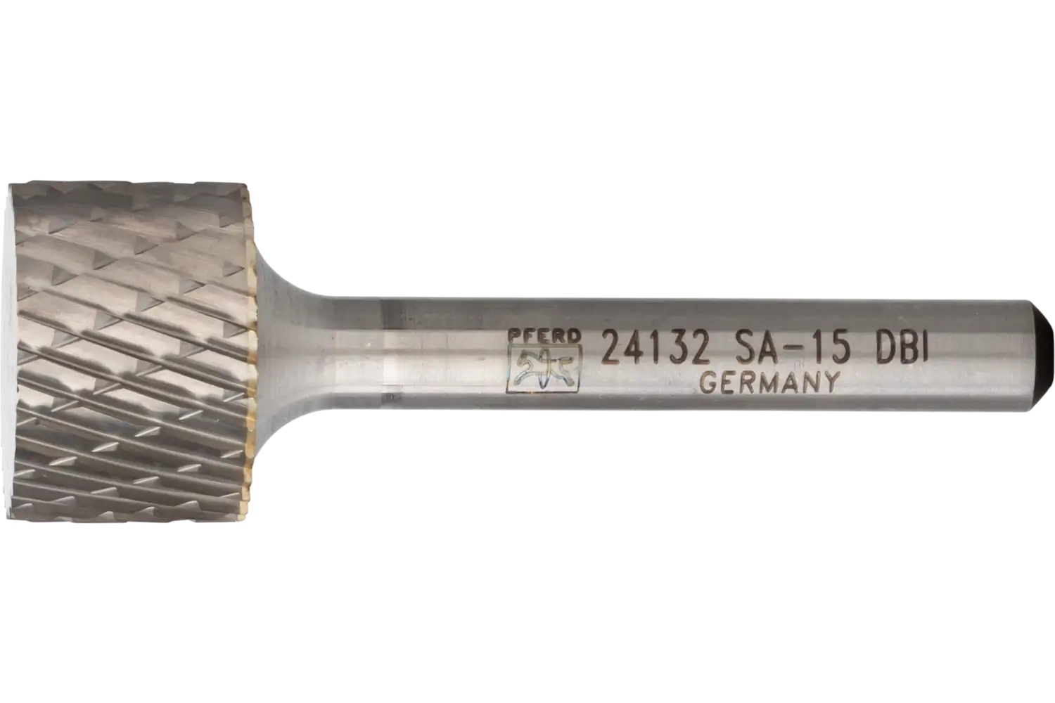 Picture of Pferd Carbide Bur SA-15 Cylindrical Uncut End Double Cut 3/4" x 1/2" x 1/4" Shank